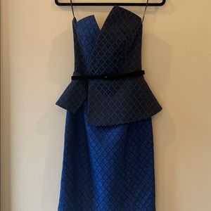 Strapless Asymmetrical Party Dress